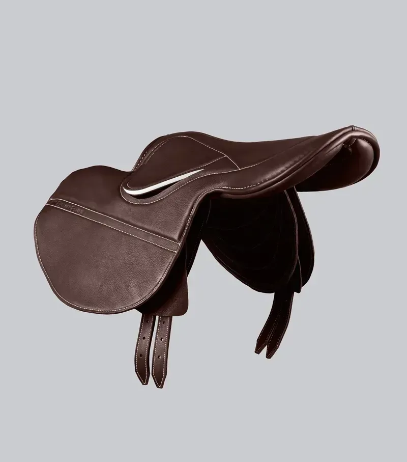 Premier Equine One Size Leather Half Tree Exercise Racing Saddle in Dark Havana-3