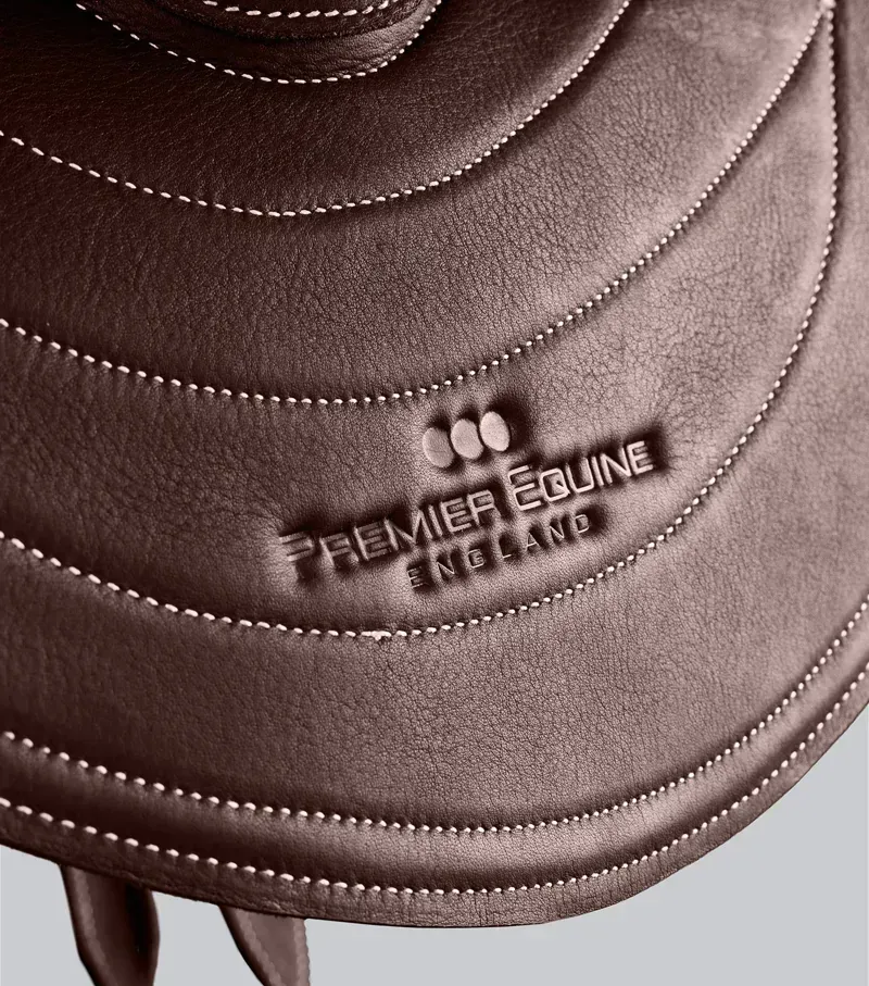 Premier Equine One Size Leather Half Tree Exercise Racing Saddle in Dark Havana-4