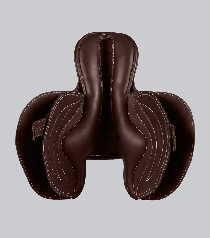 Premier Equine One Size Leather Half Tree Exercise Racing Saddle in Dark Havana-5