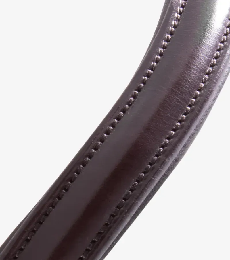 Liscio Plain Shaped Leather Browband / Brown-3