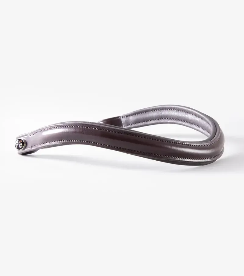 Liscio Plain Shaped Leather Browband / Brown