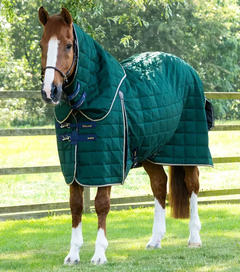 Premier Equine 200g Lucanta Stable Rug With Neck Cover in Green