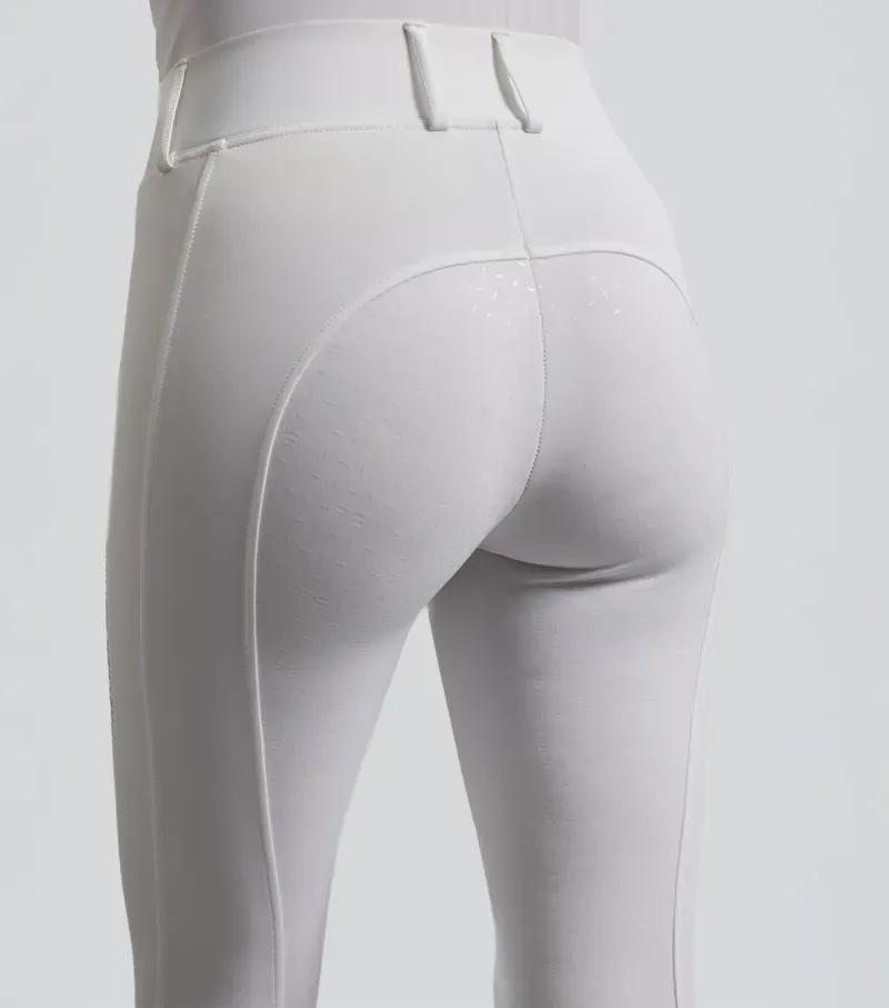 Premier Equine Luceo Womens Full Seat Competition Riding Tights in White-1