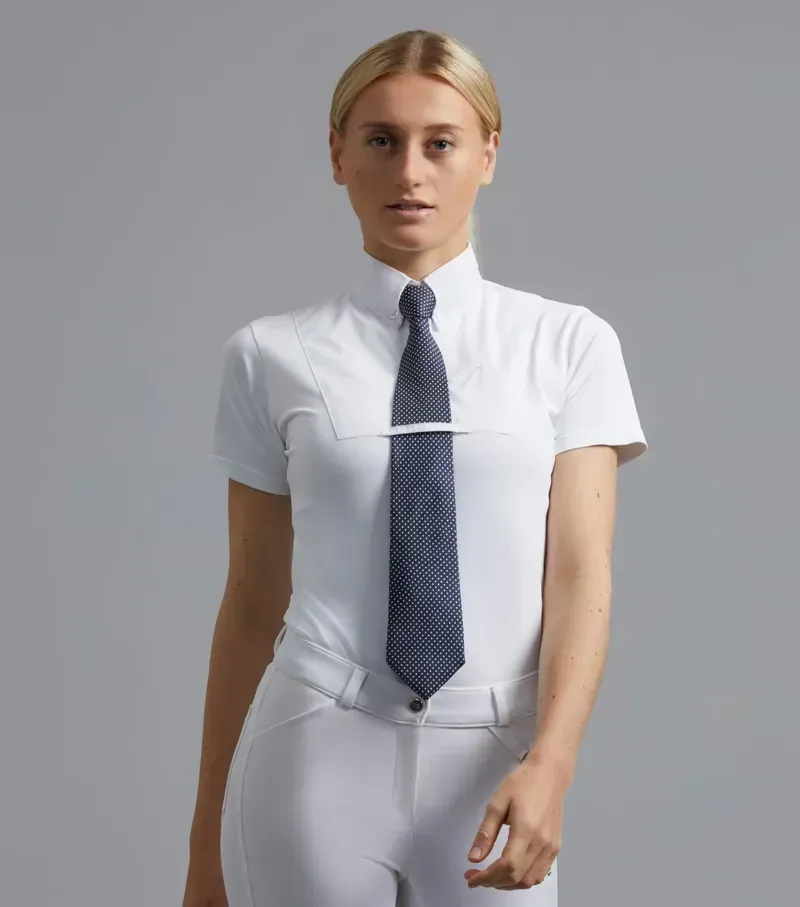 Premier Equine Ladies Luciana Short Sleeve Tie Shirt in White