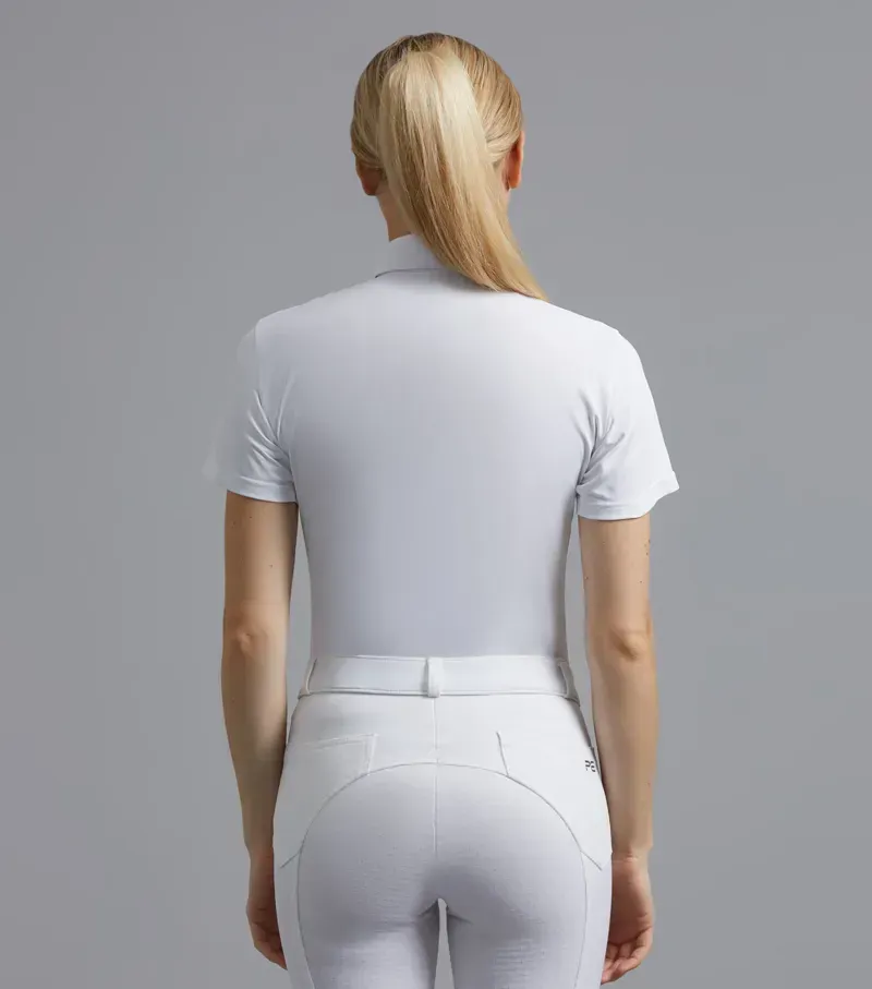 Premier Equine Ladies Luciana Short Sleeve Tie Shirt in White-2