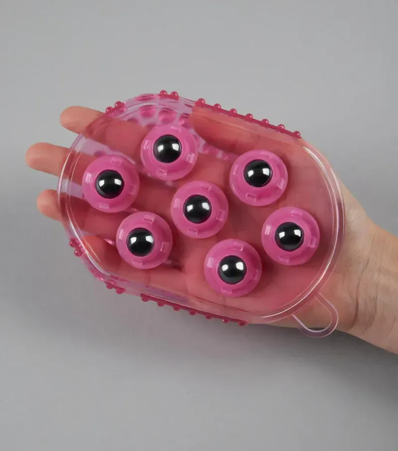 Premier Equine Magnetic Horse Massage Mitt in Fuchsia-2