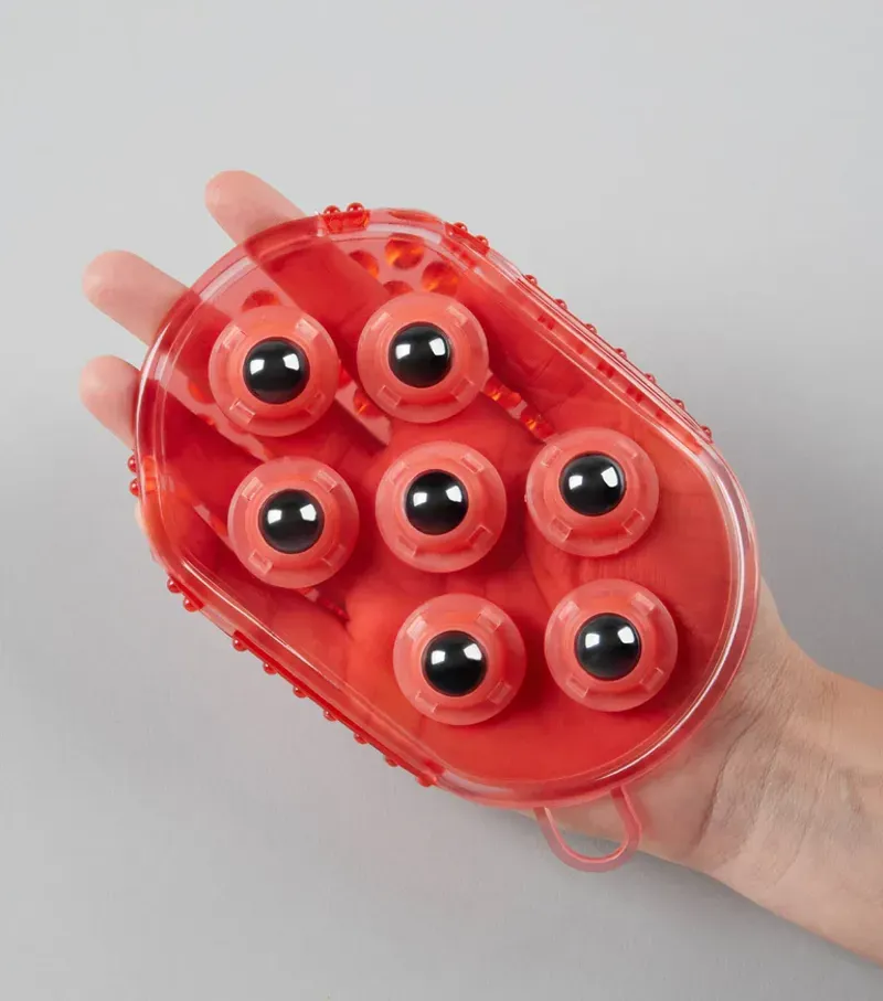 Premier Equine Magnetic Horse Massage Mitt in Red-2