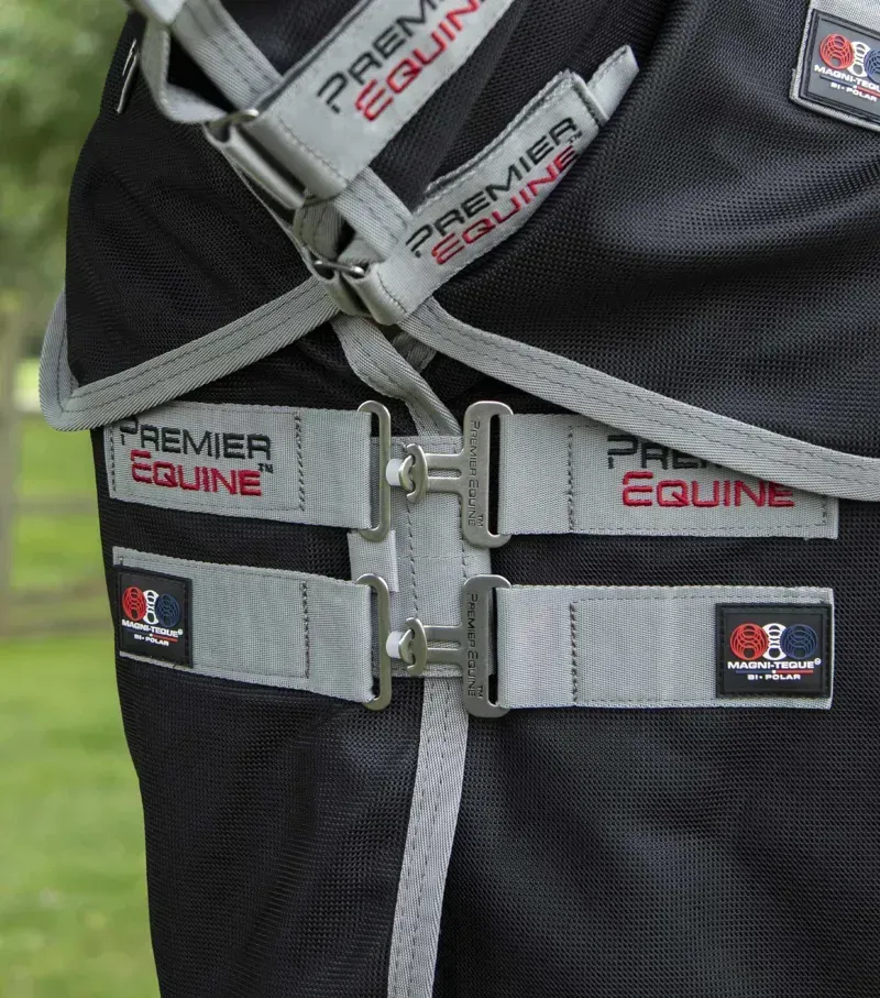 Premier Equine Magni-Teque Magnetic Rug with Neck in Black-2
