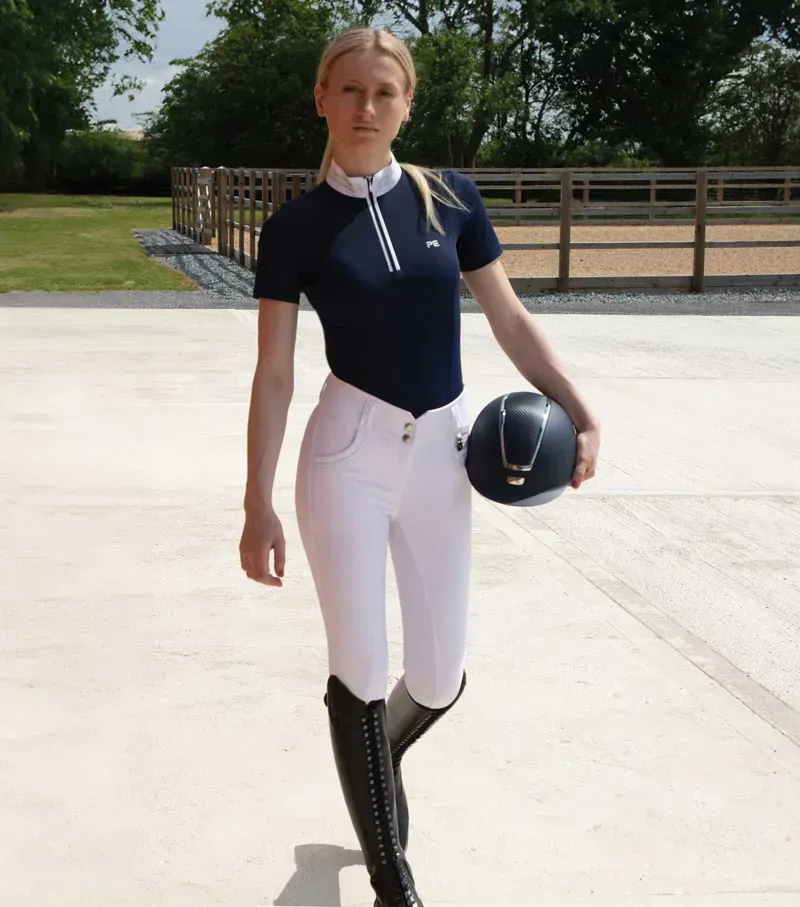 Premier Equine Maria Diamante Show Shirt in Navy-1