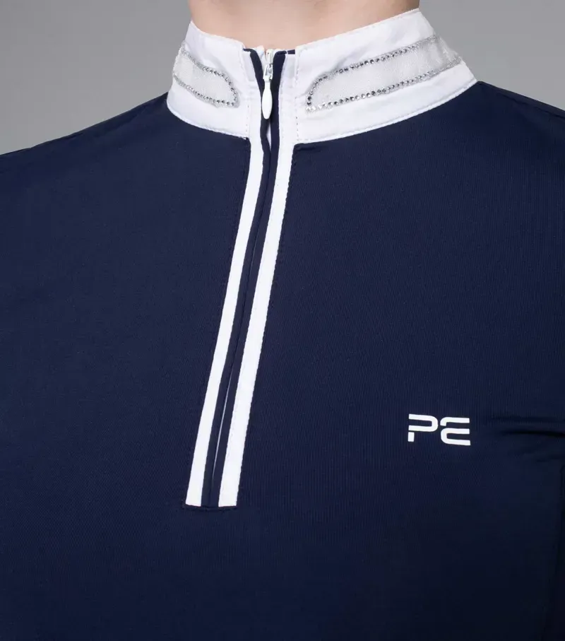 Premier Equine Maria Diamante Show Shirt in Navy-3