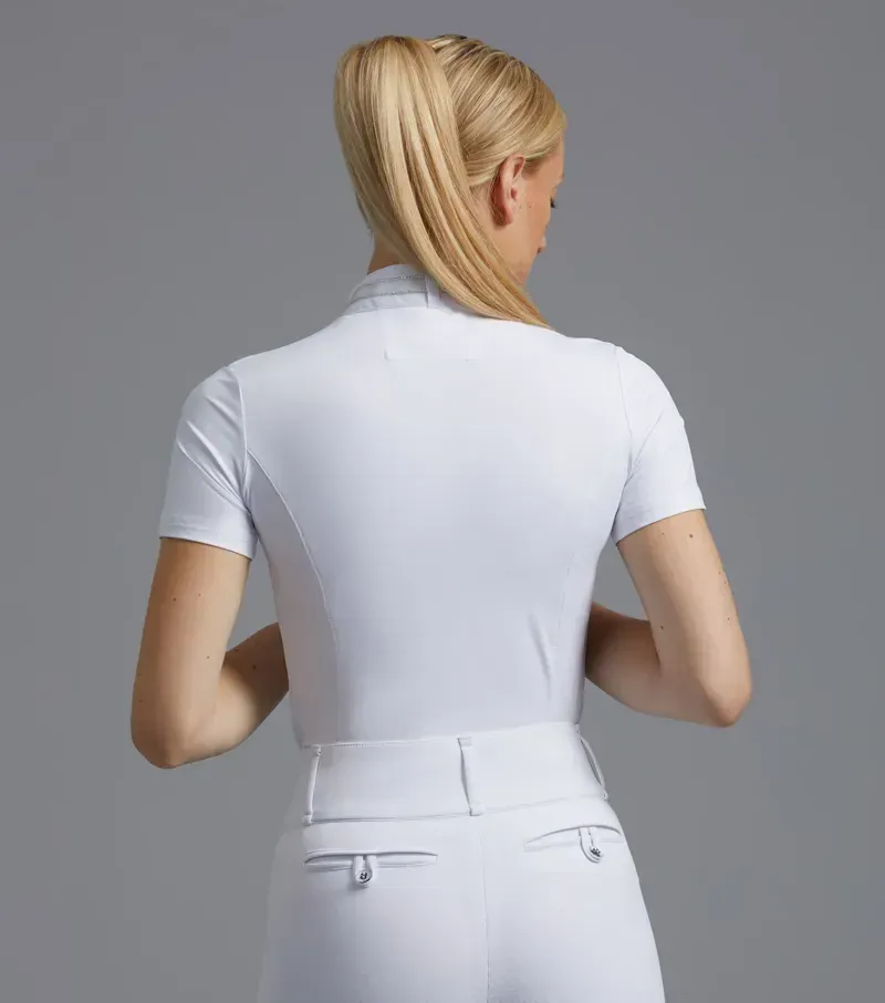 Premier Equine Maria Diamante Show Shirt in White-2