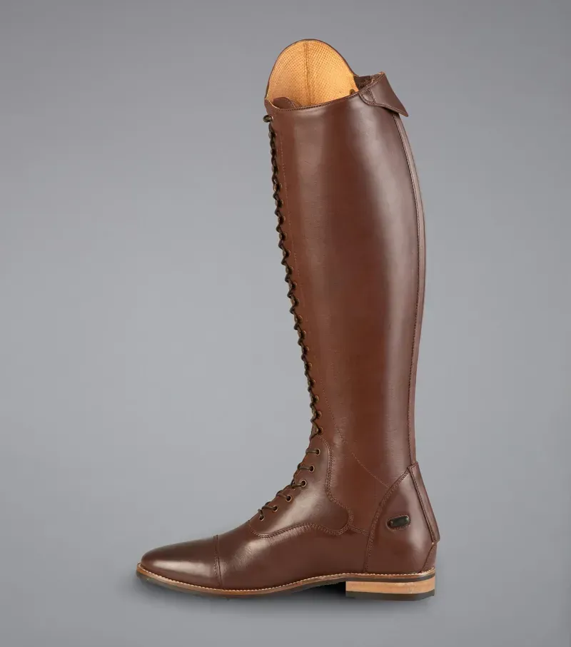 Premier Equine Ladies Maurizia Lace Front Tall Leather Riding Boot in Brown-3