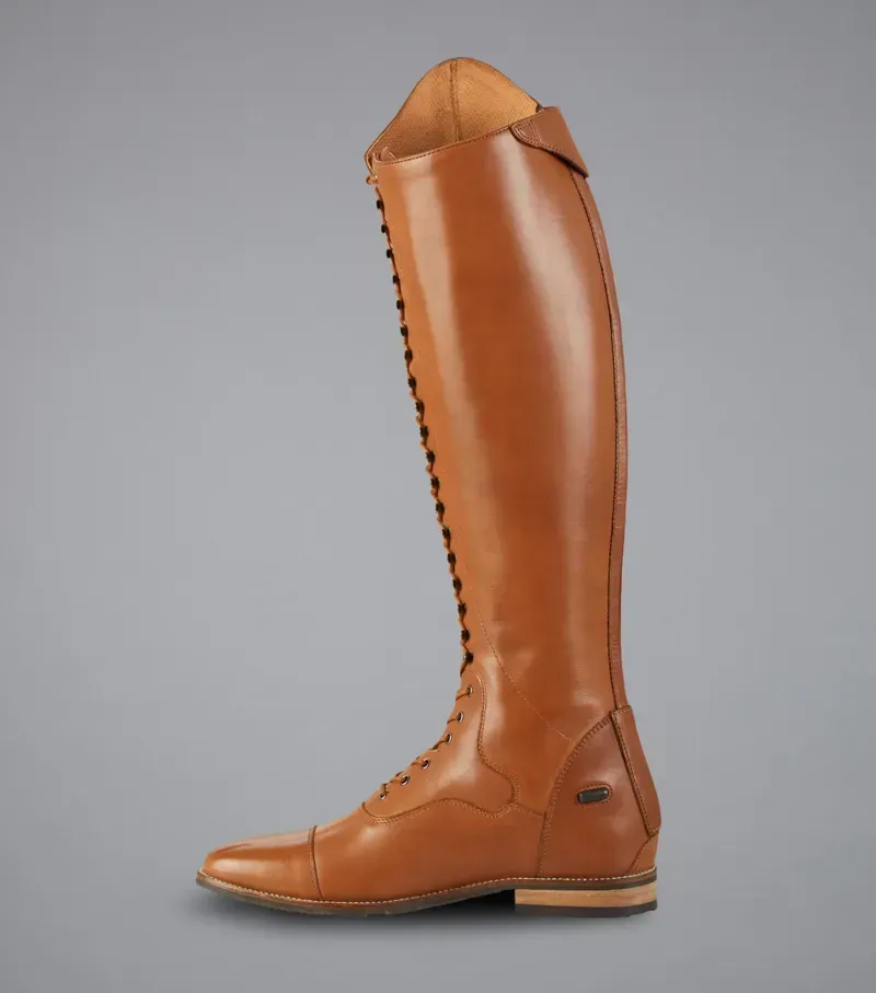 Premier Equine Ladies Maurizia Lace Front Tall Leather Riding Boot in Cognac-3