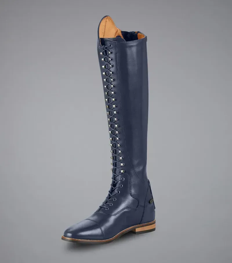Premier Equine Ladies Maurizia Lace Front Tall Leather Riding Boot in Navy-4