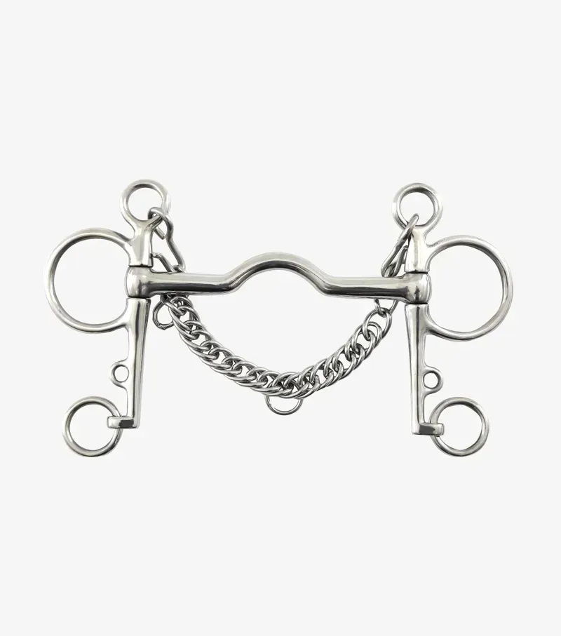 Premier Equine Medium Port Mouth Pelham in Silver