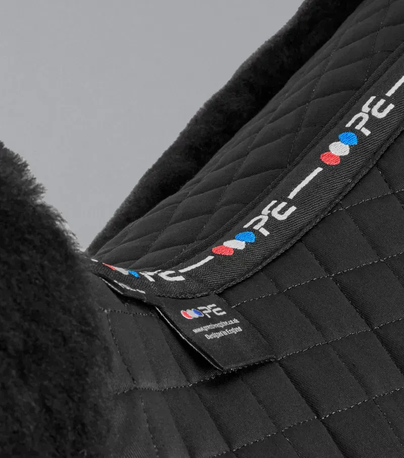 Premier Equine Merino Wool GP/Jump Numnah in Black/Black-3