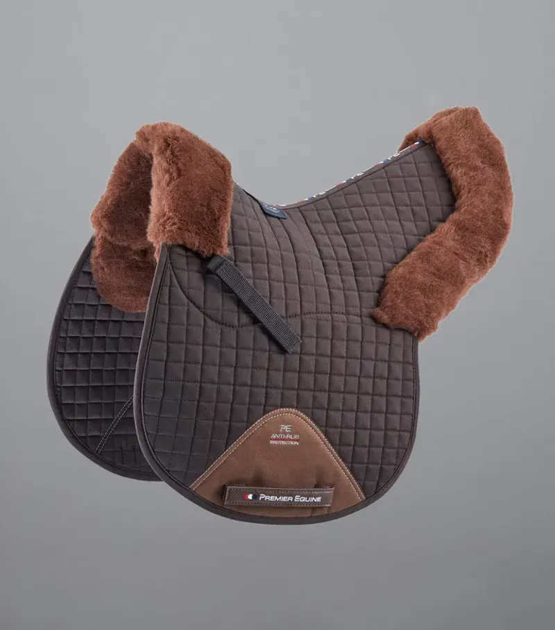 Premier Equine Merino Wool GP/Jump Numnah in Brown/Brown Wool