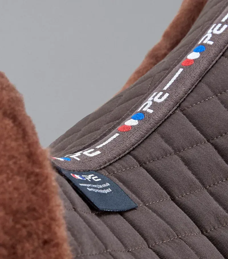 Premier Equine Merino Wool GP/Jump Numnah in Brown/Brown Wool-3