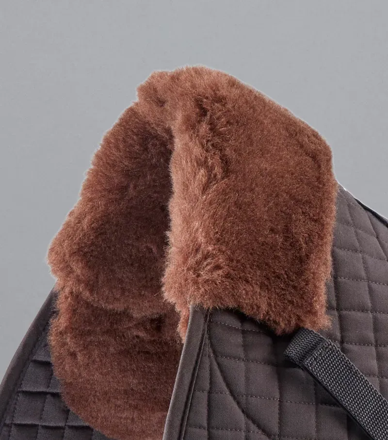 Premier Equine Merino Wool GP/Jump Numnah in Brown/Brown Wool-2