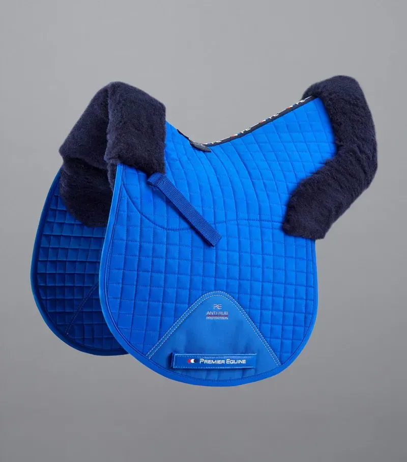 Premier Equine Merino Wool GP/Jump Numnah in Royal Blue/Navy Wool