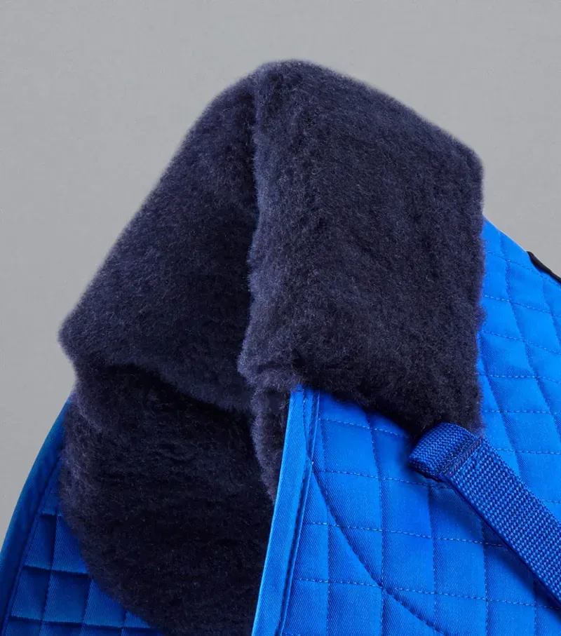 Premier Equine Merino Wool GP/Jump Numnah in Royal Blue/Navy Wool-1