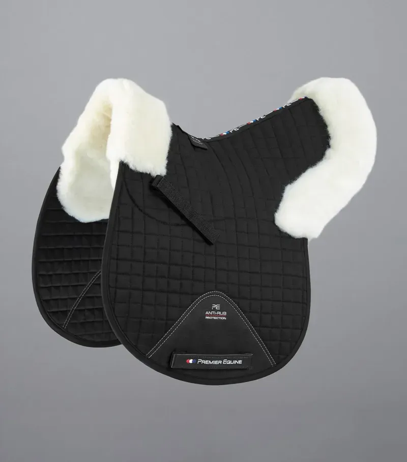 Premier Equine Merino Wool GP/Jump Numnah in Black/Natural Wool