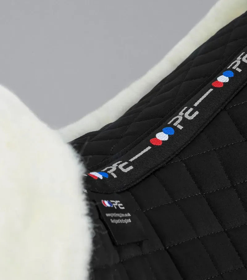 Premier Equine Merino Wool GP/Jump Numnah in Black/Natural Wool-2