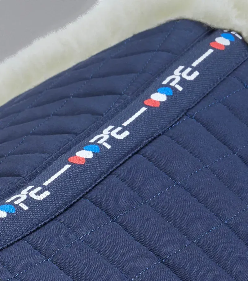 Premier Equine Merino Wool Half Pad in Navy/Natural Wool-1