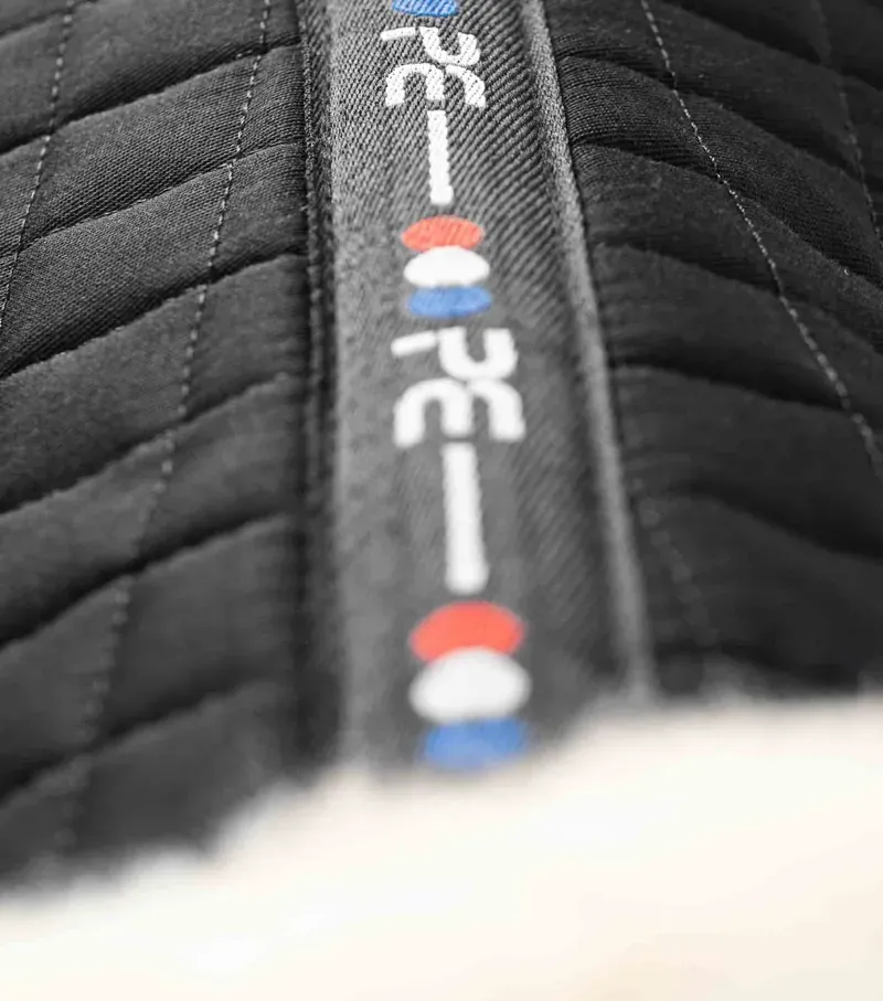 Premier Equine Merino Wool GP/Jump Numnah in Black/Natural Wool-5