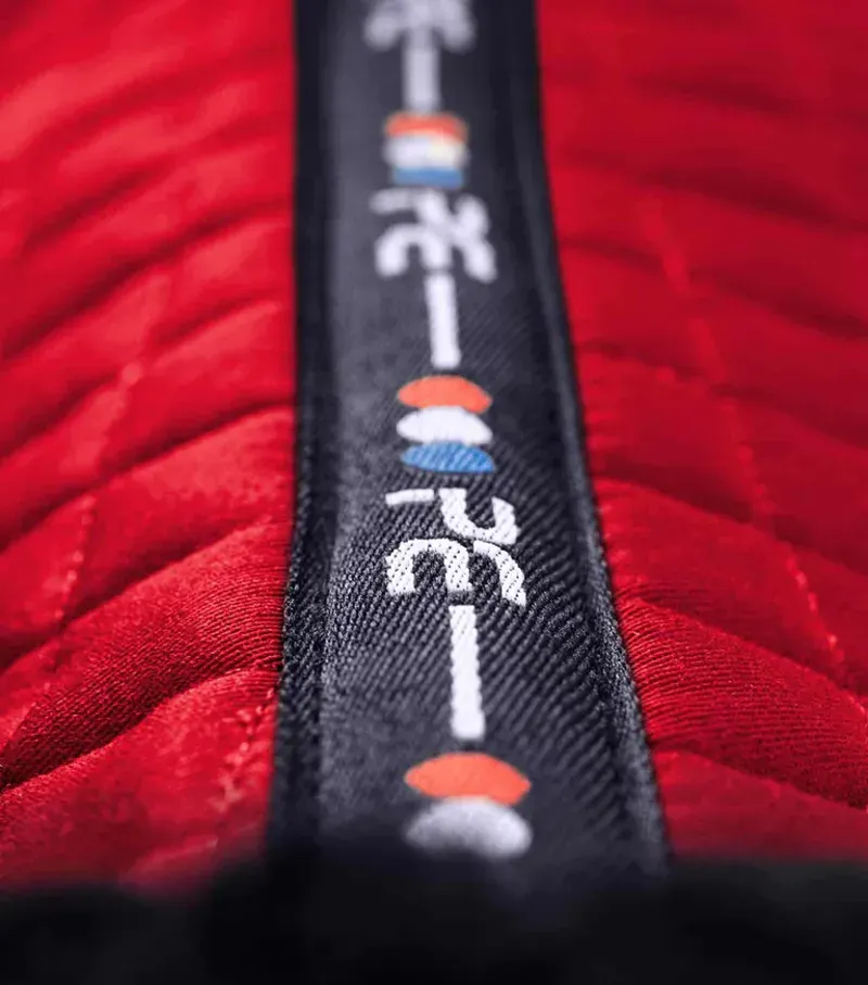 Premier Equine Merino Wool GP/Jump Numnah in Red/Navy Wool-5