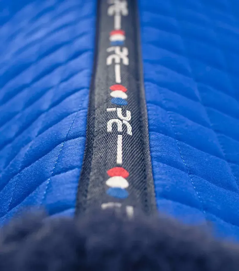 Premier Equine Merino Wool GP/Jump Numnah in Royal Blue/Navy Wool-5