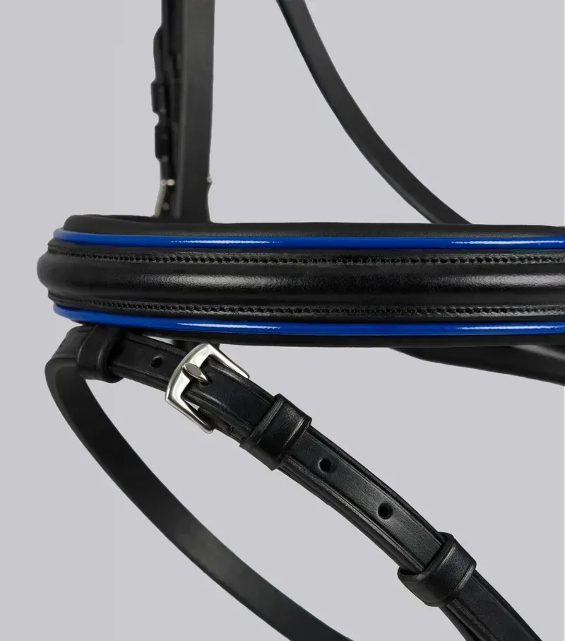 Premier Equine Pony Mineo Snaffle Bridle in Black/Blue-2
