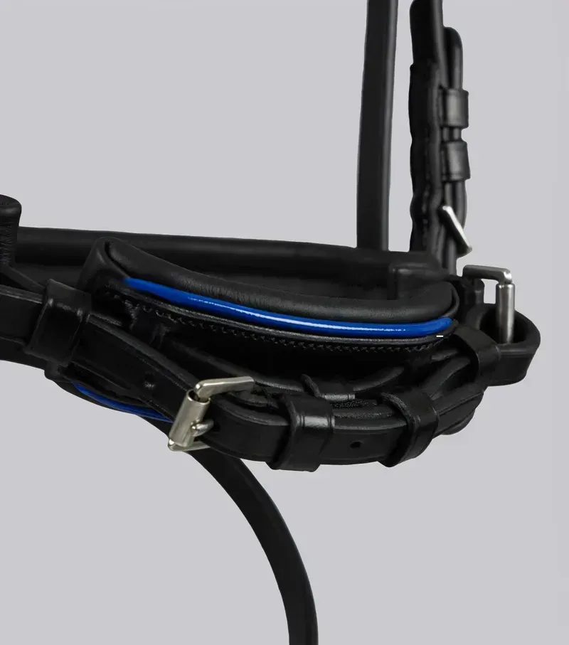 Premier Equine Pony Mineo Snaffle Bridle in Black/Blue-3