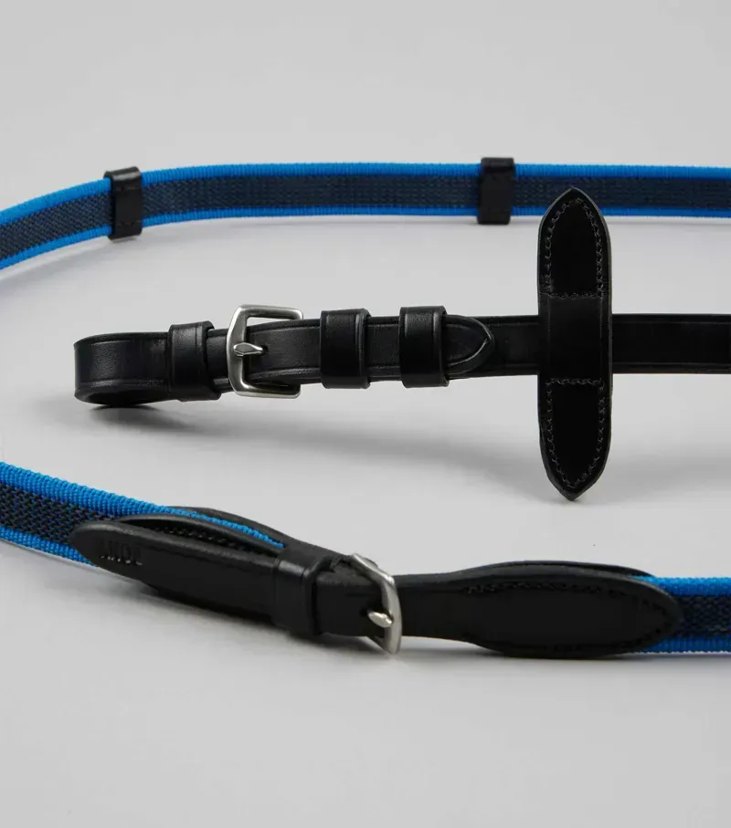 Premier Equine Pony 6/8 Mineo Continental Reins in Black/Blue