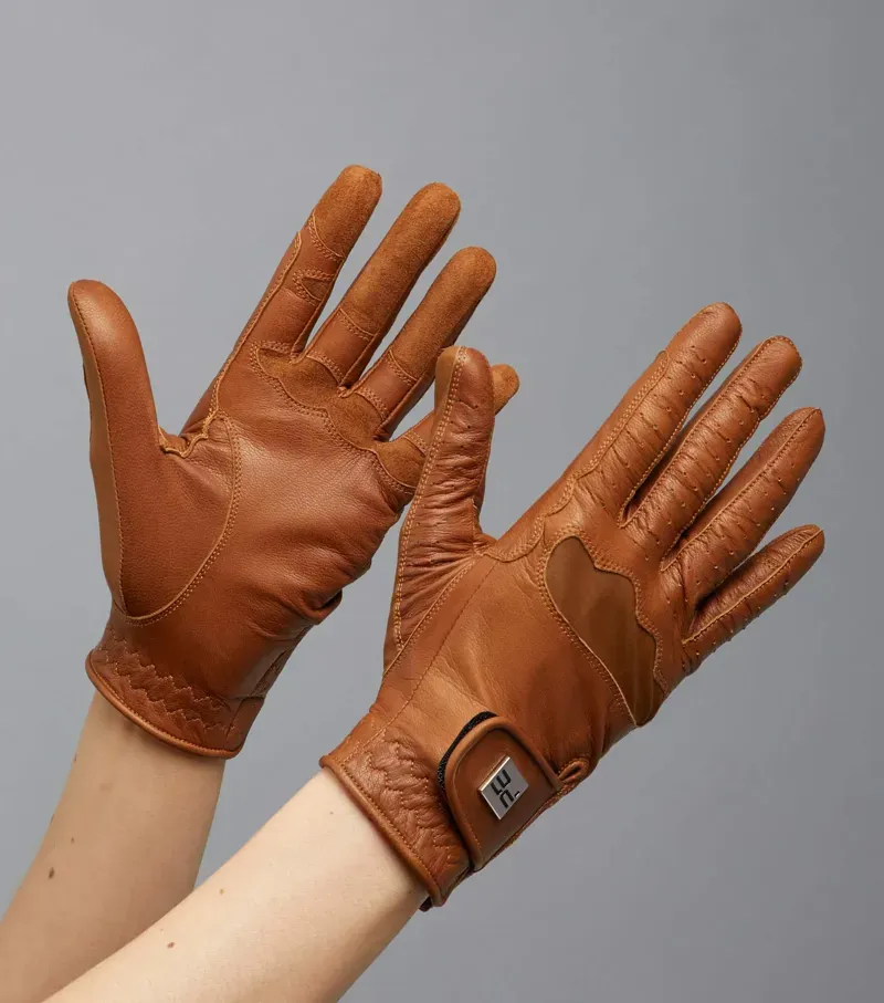 Premier Equine Ladies X-Small 6.5 Mizar Leather Riding Gloves in Tan