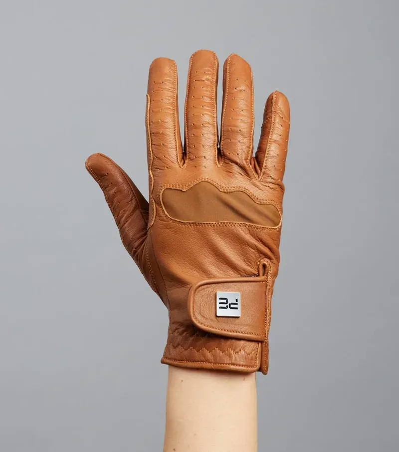 Premier Equine Ladies X-Small 6.5 Mizar Leather Riding Gloves in Tan-4