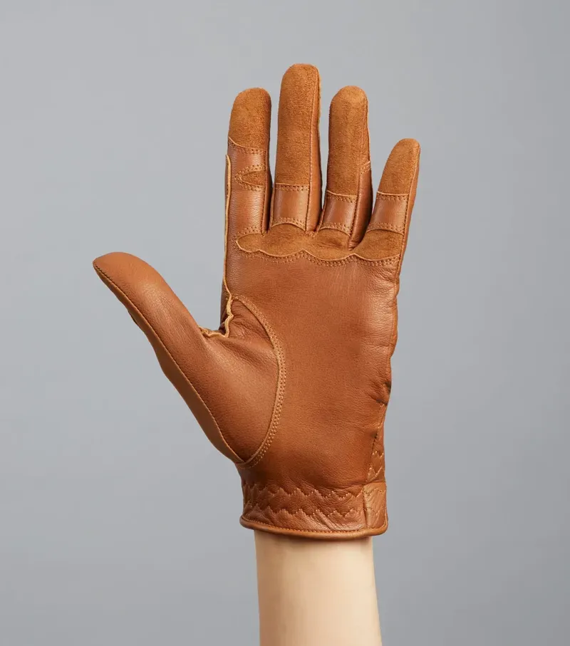 Premier Equine Ladies X-Small 6.5 Mizar Leather Riding Gloves in Tan-5