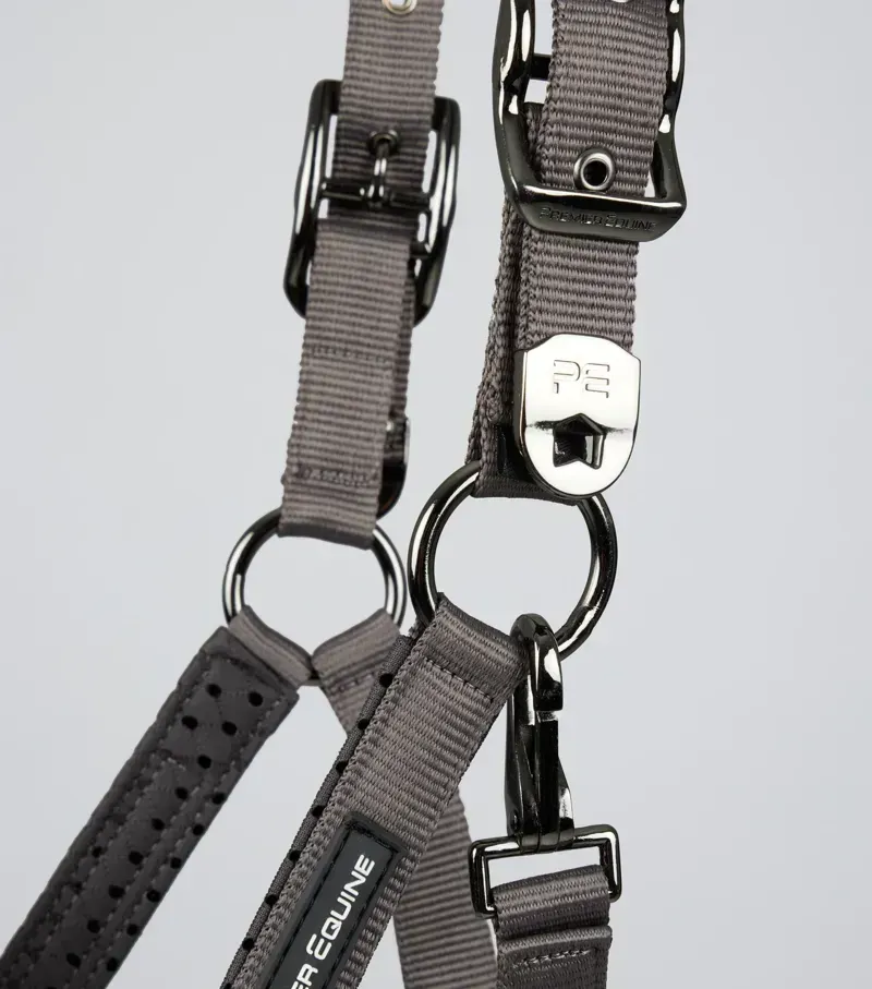 Premier Equine Necto 3D Mesh Head Collar With Lead Rope in Grey-2