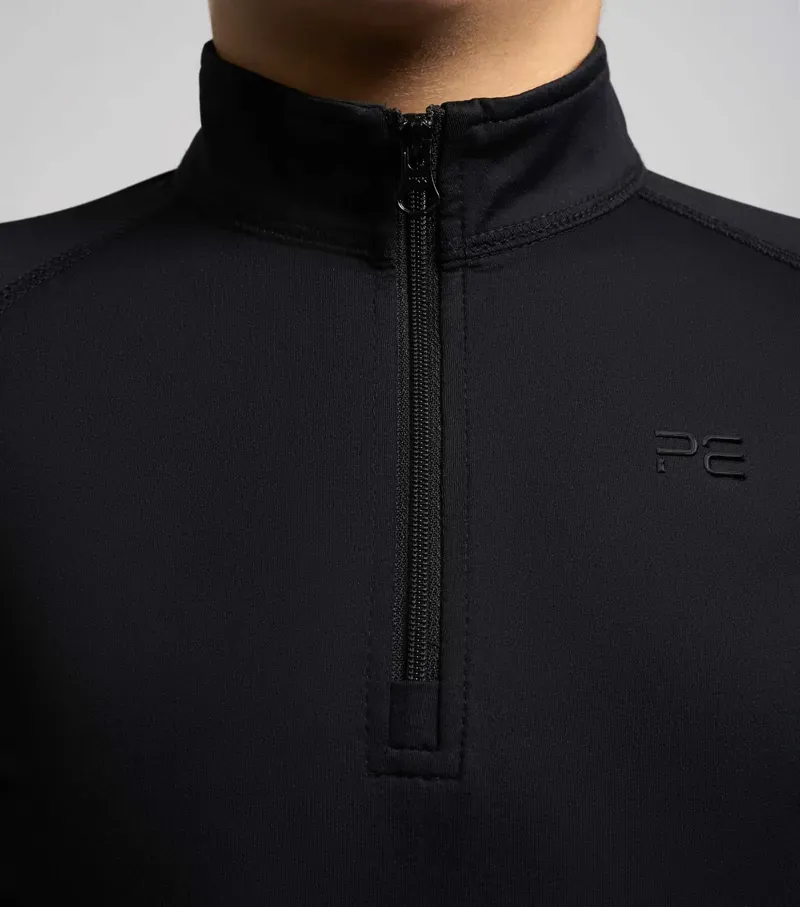 Premier Equine Junior Ombretta Technical Riding Top in Black-2