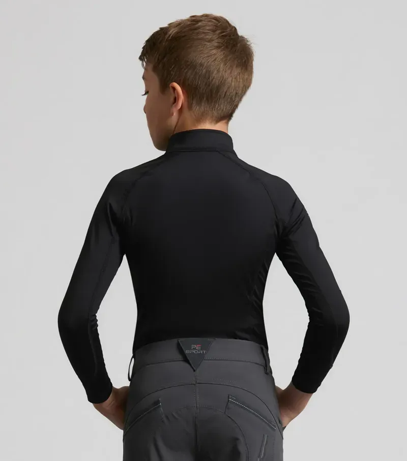 Premier Equine Junior Ombretta Technical Riding Top in Black-3