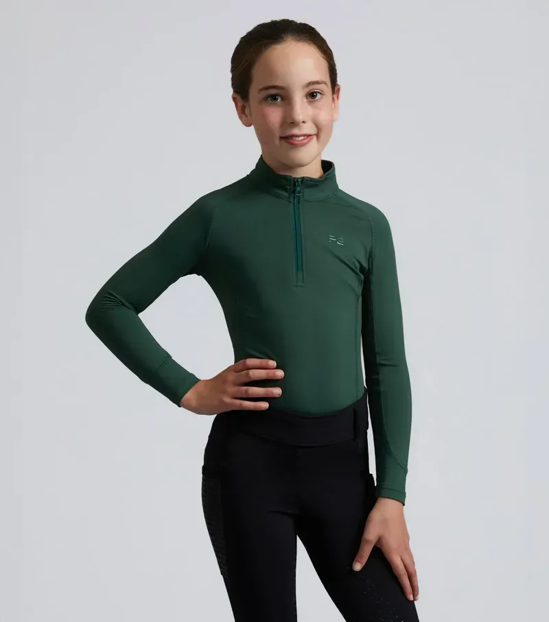 Premier Equine Junior Ombretta Technical Riding Top in Green