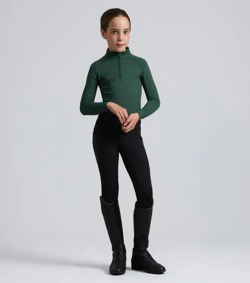 Premier Equine Junior Ombretta Technical Riding Top in Green-1