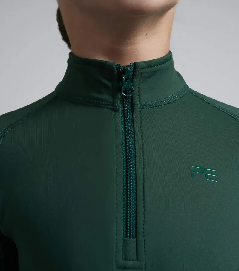 Premier Equine Junior Ombretta Technical Riding Top in Green-2
