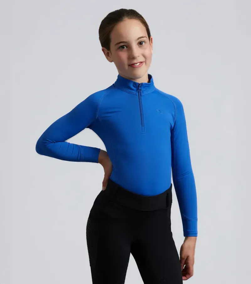 Premier Equine Junior Ombretta Technical Riding Top in Royal Blue