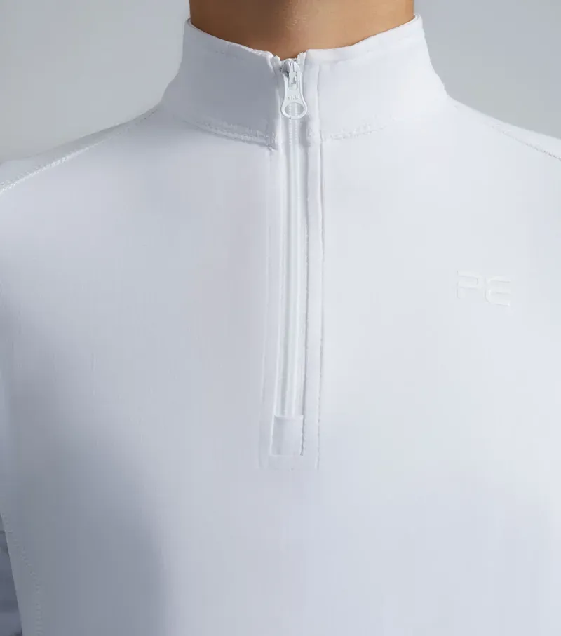 Premier Equine Junior Ombretta Technical Riding Top in White-2