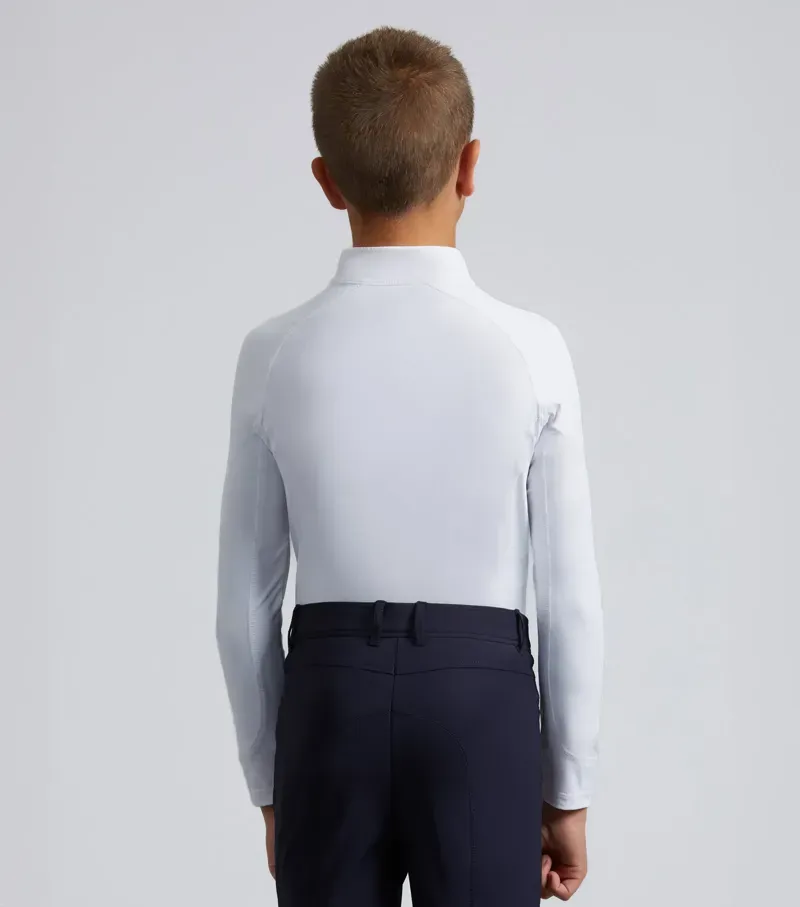 Premier Equine Junior Ombretta Technical Riding Top in White-3