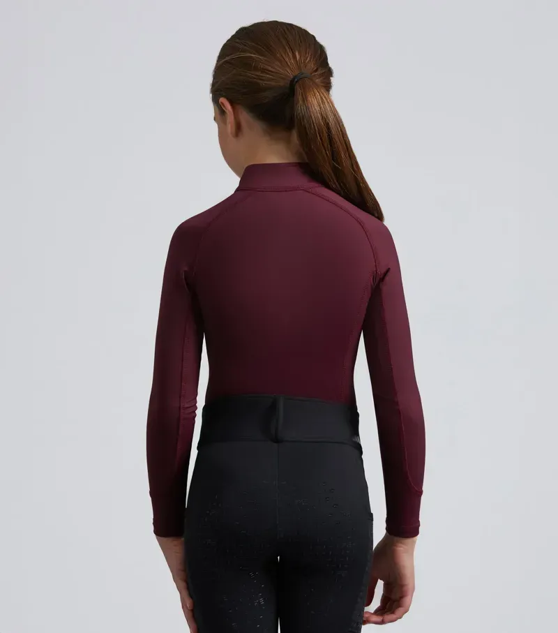 Premier Equine Junior Ombretta Technical Riding Top in Wine-3
