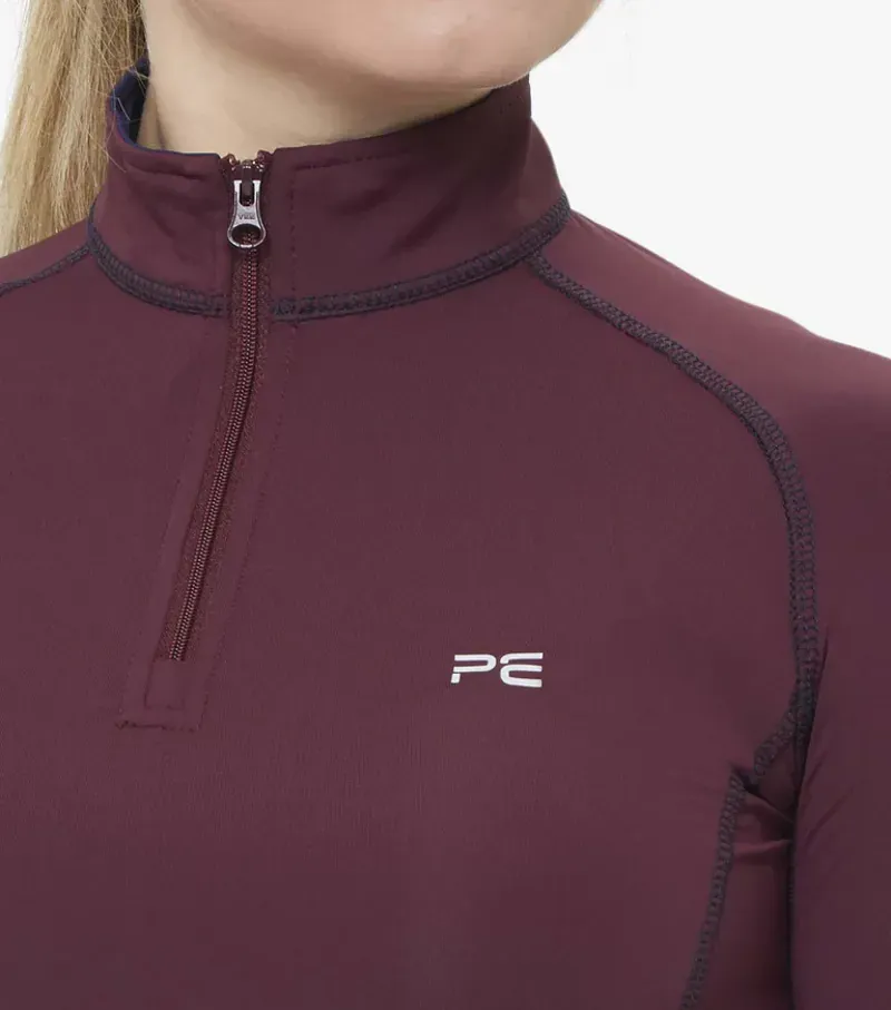 Premier Equine Ladies Ombretta Technical Riding Top in Wine-3