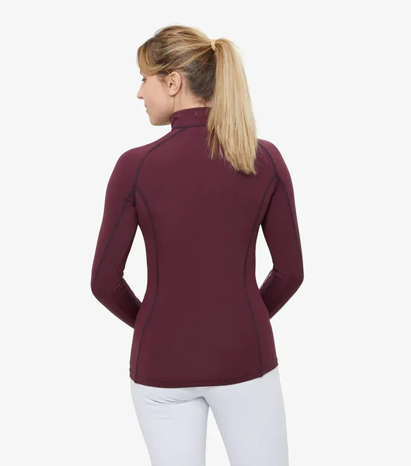 Premier Equine Ladies Ombretta Technical Riding Top in Wine-2