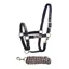 Bitz Soft Handle Two Tone Headcollar Lead Rope Set in Blue
